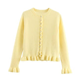 Enola Sweet Ruffle Trim Cardigan