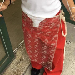 Daria Lace Mesh Wrap Apron Skirt