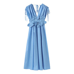Sofia Flower Applique Maxi Dress