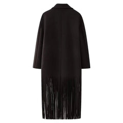 Norma Long Tassel Hem Maxi Coat