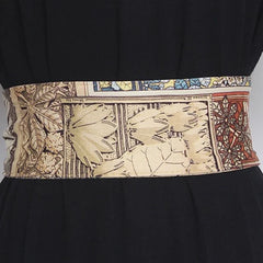 Elegant Vintage Print Sash Belt