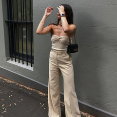 Josh Twisted Knot Knit Mermaid Tube Tops