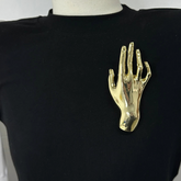 Metallic Hands Brooches - Gold or Silver