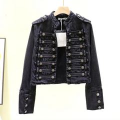 Julane Vintage Military Denim Jacket