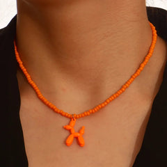 Colorful Poodle Pendant Necklaces