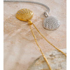 Cubic Zirconia Ocean Shell Pendant Necklace