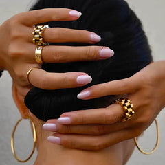 Raya Chunky Titanium Steel Band Rings