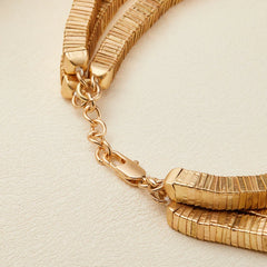 Carmo Multi Thread Pearl Golden Bib Necklace
