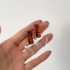 Sia Colorful Clear Resin Acrylic Water Drop Earrings - 6 Colors