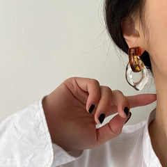 Sia Colorful Clear Resin Acrylic Water Drop Earrings - 6 Colors
