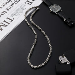 Simple Dark Steel Chain Necklace