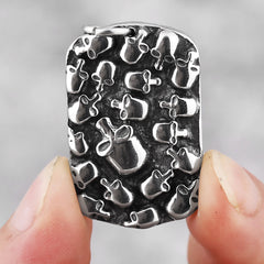 Skull Square Soldier's Tag Necklace
