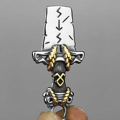 Sword-Stone Double-Sided Rune Necklace