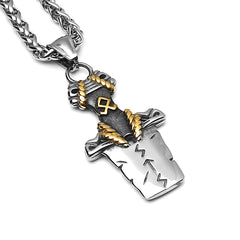 Sword-Stone Double-Sided Rune Necklace