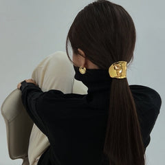 Textured Bohemia Metal Ponytail Clips - Gold or Silver