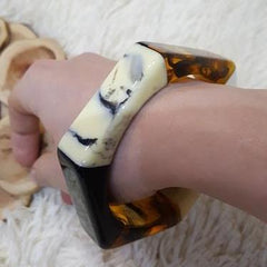 Tora Colorblock Resin Bracelet Bangle - 10 Colors