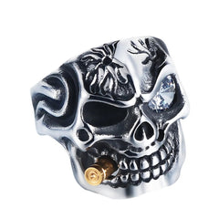 Unisex Sugar-Skull Biker Rings