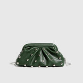 Valentina Chic Vegan Leather Studded Clutch Bag