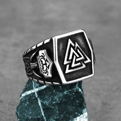 Valknut Thor's Hammer Mjolnir Ring