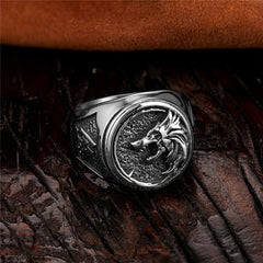Valknut Wolf Head Amulet Ring