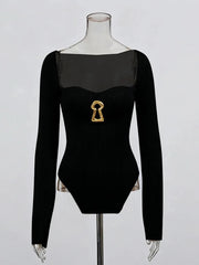 Verena Keyhole Sculpted Knit Top
