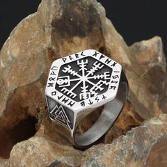 Viking Hexagon Compass Rune Ring