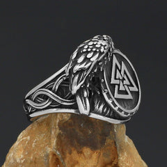 Viking Raven Odin Symbol Ring