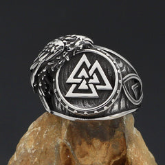 Viking Raven Odin Symbol Ring