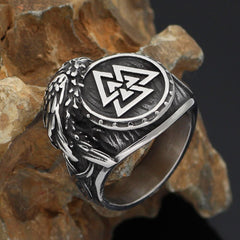 Viking Raven Odin Symbol Ring