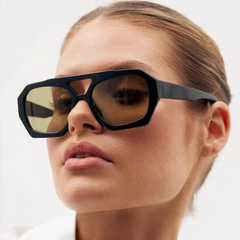 Vintage Octagon Oversized Sunglasses