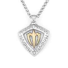 Vintage Trident Shield Necklace