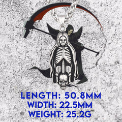 Punk Skeleton Blessed-Mary Necklace