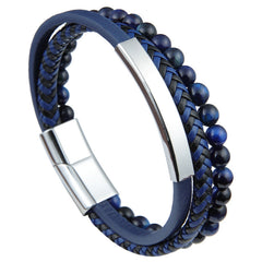 Volcano Stone Beads Leather Bracelet