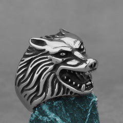 Wolf Head Ring