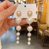 Elegant Long Pearl Earrings Women