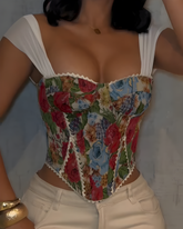 Bandeau Tie Back Slim Fit Corset Top