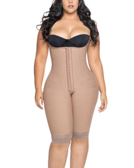 Knee Length Underbust Body Shaper Fajas For Postpartum Girdle Body Shaper