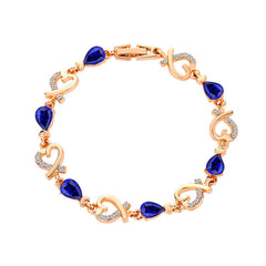 Heart-Shaped Bracelet with Rhinestones