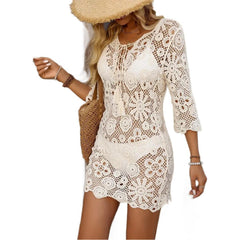 Beach Cover-up, Knitted Crocheted Bikini Cover-up