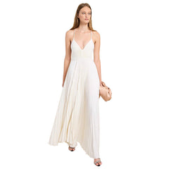 Suspender-Strap Lace-Up Casual Dress