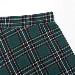High Waist Casual Loose Plaid Midi Dress