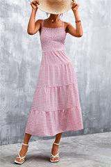 Back Strap Lace-up Midi Dress