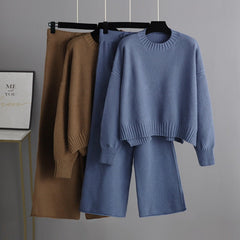 Casual Knitted Pants Set For Women