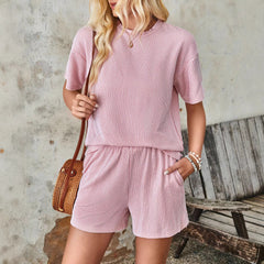 Loose Casual Short-sleeved Shorts Suit Women