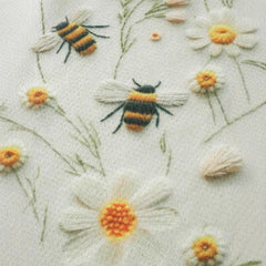 Knitted Sweater Sweater Round Neck Printed Bee Flower Top
