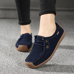 Lace-Up Flat Heel Loafers