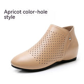 Genuine Leather Deep Mouth Flat Shoes Women