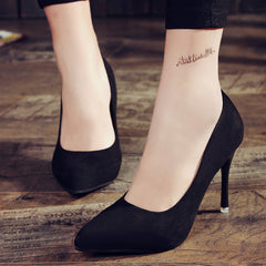 Single Korean Style Shallow Mouth High Heel Shoes