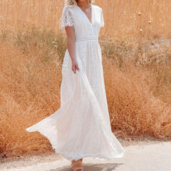 Tulle Dress Deep V Pullover Wedding Dress
