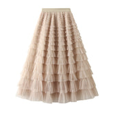 Cake Skirt White Gauze Skirt Pleated Skirt